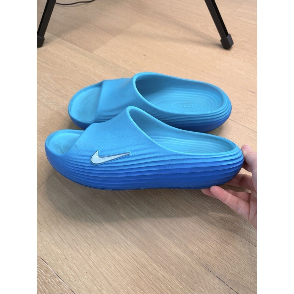 NIKE REACTX REJUVEN8 SLIDE  TEAL BLUE MENS 7 WOMENS 8 - RARE -